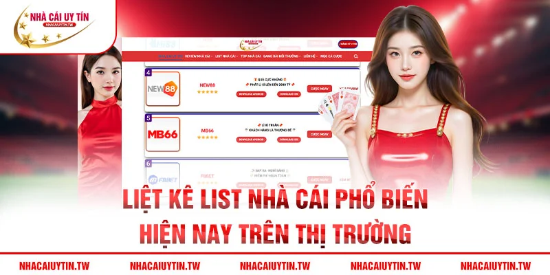 Liệt kê list nhà cái phổ biến hiện nay trên thị trường